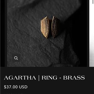 NOIR KĀLA Argatha Ring - Brass Size 7 New